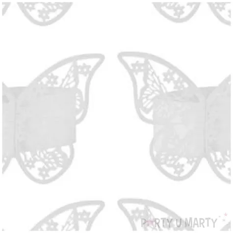 obraczki na serwetki biale motylki godan 6 szt