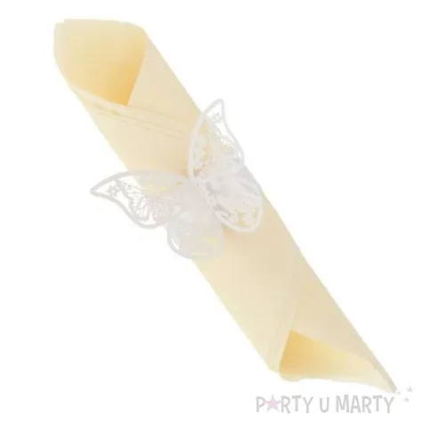 obraczki na serwetki biale motylki godan 6 szt