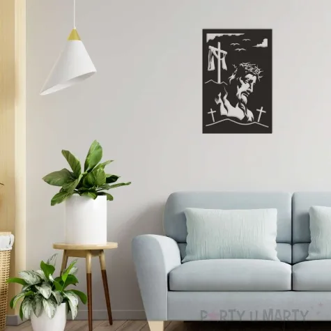 obraz azurowy jezus na golgocie czarny 40x60 cm