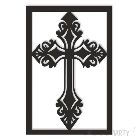 obraz azurowy krzyz gotycki czarny 40x60 cm
