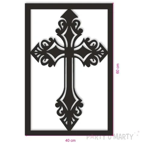 obraz azurowy krzyz gotycki czarny 40x60 cm