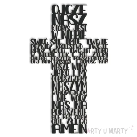 obraz azurowy krzyz z modlitwa ojcze nasz czarny 36x59 5 cm