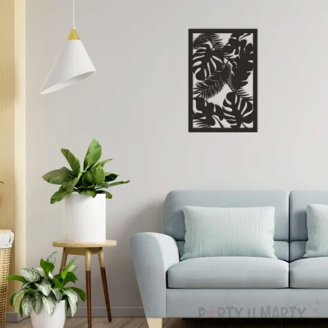 obraz azurowy liscie palmy czarny 40x60 cm