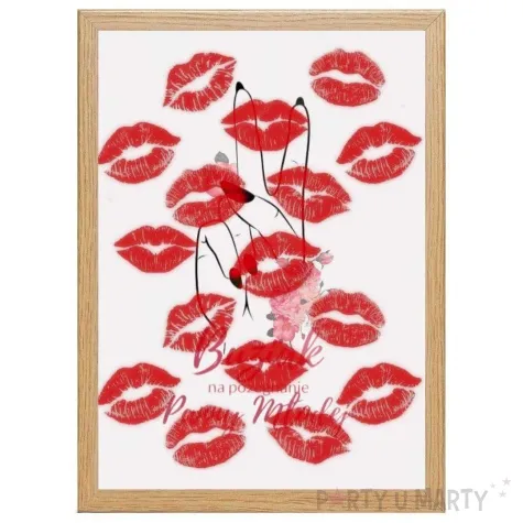 obraz buziak na pozegnanie panny mlodej znak pokoju propa ganda 32 x 25 cm