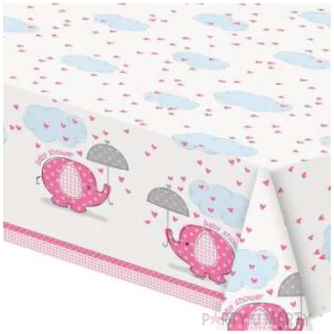 obrus foliowy baby shower slonik rozowy unique 137 x 213 cm