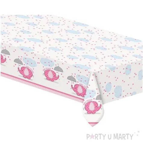 obrus foliowy baby shower slonik rozowy unique 137 x 213 cm