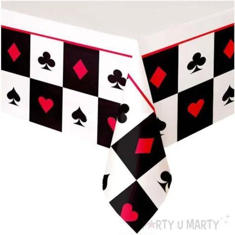 obrus foliowy casino party karty amscan 259 x 137 cm