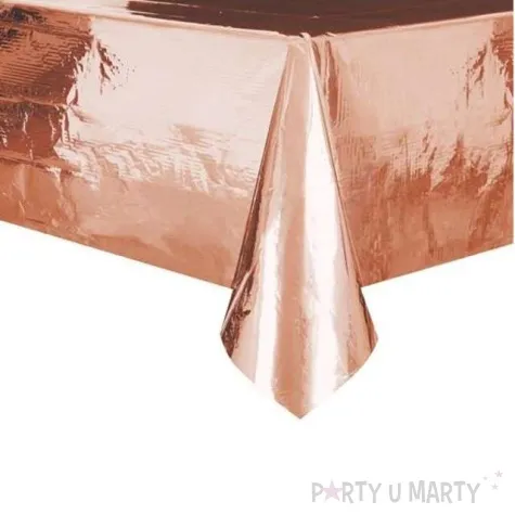 obrus foliowy classic rozowo zloty unique 274 x 137 cm