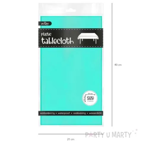 obrus foliowy classic turkusowy partypal 274x137 cm