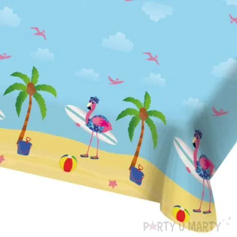 obrus foliowy flaming tropikalny klimat mix folat 180 x 130 cm