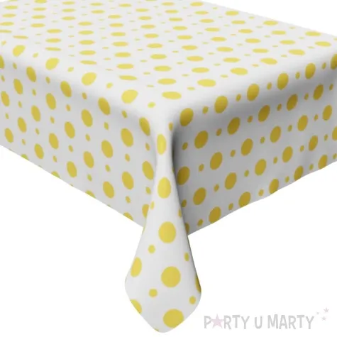 obrus foliowy grochy zolty arpex 130 x 100 cm