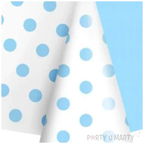 obrus foliowy groszki niebieski partypal 137 x 274 cm