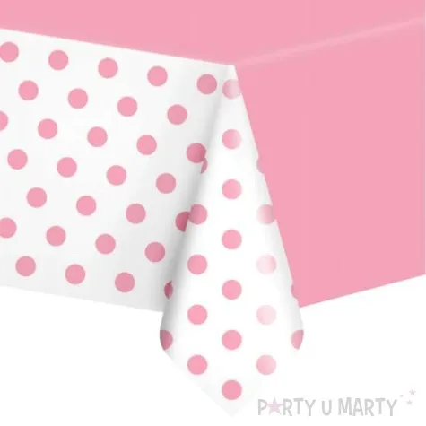 obrus foliowy groszki rozowy partypal 137 x 274 cm