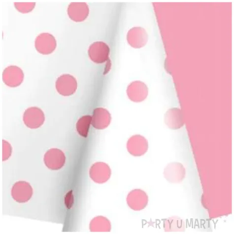 obrus foliowy groszki rozowy partypal 137 x 274 cm