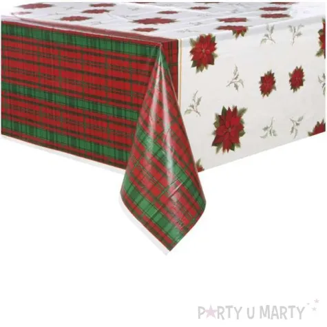 obrus foliowy gwiazda betlejemska deluxe unique 213 x 137 cm