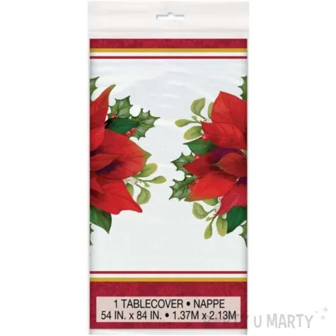 obrus foliowy gwiazda betlejemska poinsecja unique 213 x 137 cm