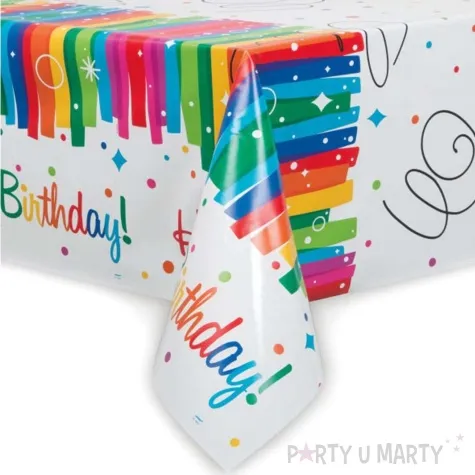 obrus foliowy happy birthday rainbow unique 137 x 213 cm