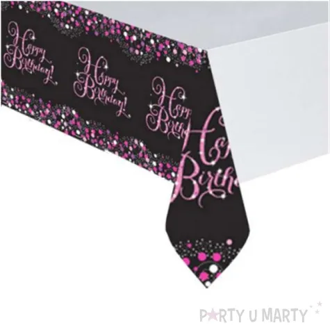 obrus foliowy happy birthday sparkling celebration rozowy amscan 259x137 cm