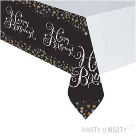 obrus foliowy happy birthday sparkling celebration zloty amscan 259x137 cm