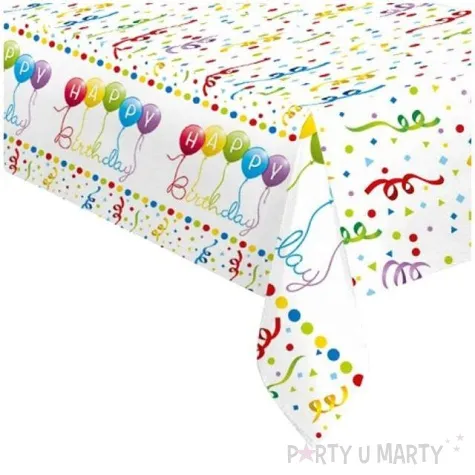 obrus foliowy happy birthday streamers procos 180x120 cm