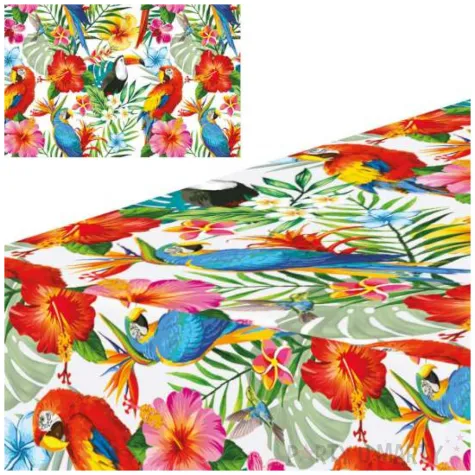 obrus foliowy hawaje tukan i papuga guirca 137 x 274 cm