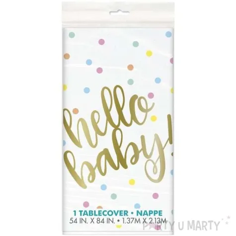 obrus foliowy hello baby kolorowe grochy unique 213 x 137 cm