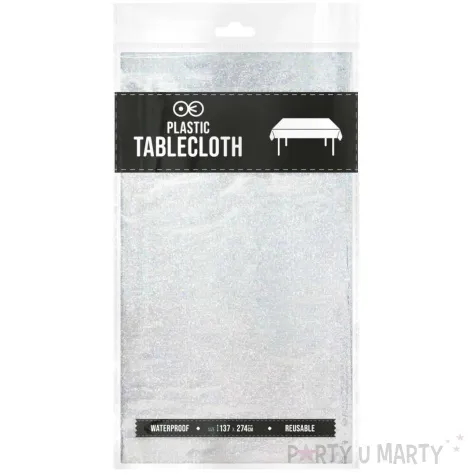 obrus foliowy holograficzny srebrny partypal 137 x 274 cm