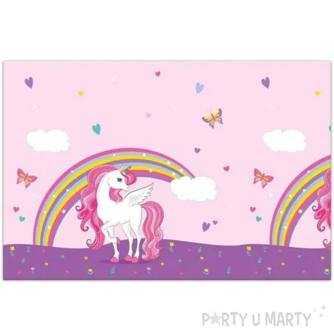 obrus foliowy jednorozec unicorn rainbow colors procos 180x120 cm