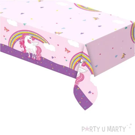 obrus foliowy jednorozec unicorn rainbow colors procos 180x120 cm