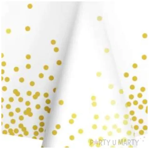 obrus foliowy konfetti bialy partypal 137 x 274 cm