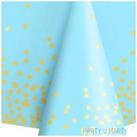 obrus foliowy konfetti niebieski partypal 137 x 274 cm