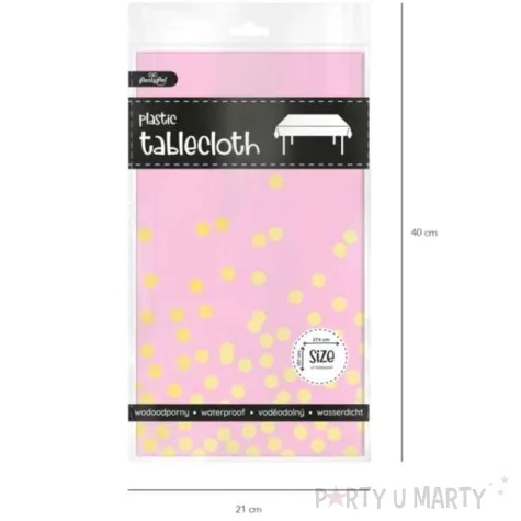 obrus foliowy konfetti rozowy partypal 137 x 274 cm