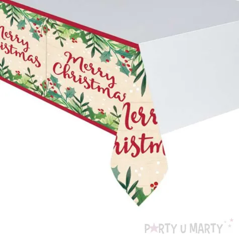 obrus foliowy merry christmas amscan 137 x 243 cm
