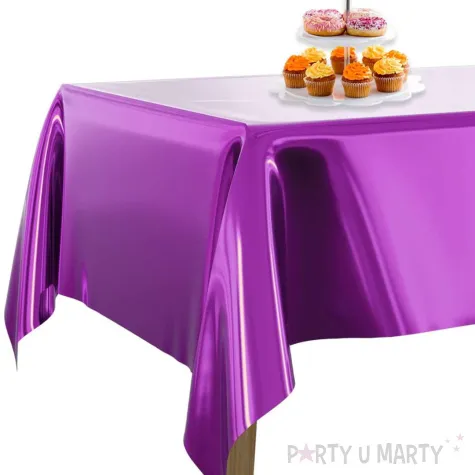 obrus foliowy metaliczny fioletowy primot 137x183 cm