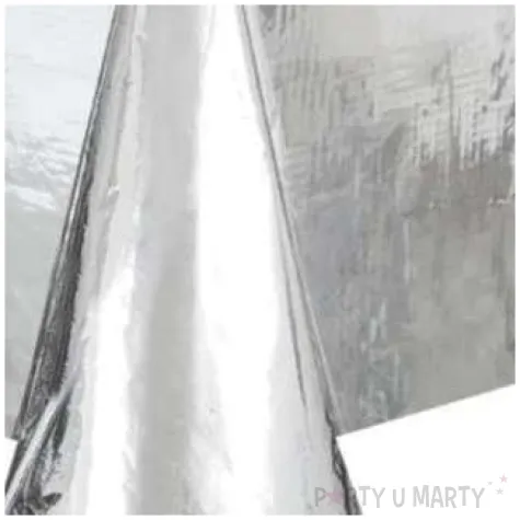 obrus foliowy metaliczny srebrny dekoracjepolska 137 x 274 cm