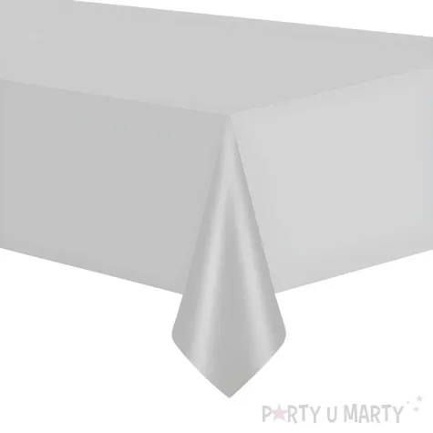 obrus foliowy metaliczny srebrny partypal 137 x 274 cm