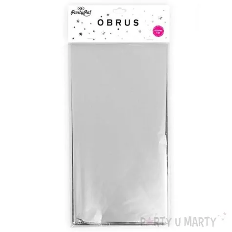 obrus foliowy metaliczny srebrny partypal 137 x 274 cm