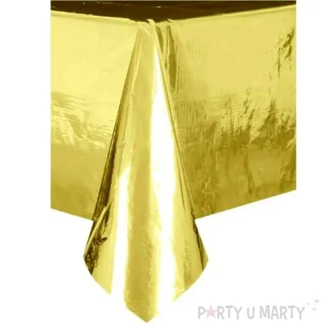 obrus foliowy metaliczny zloty dekoracjepolska 137 x 274 cm