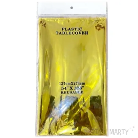 obrus foliowy metaliczny zloty dekoracjepolska 137 x 274 cm