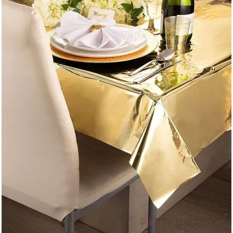 obrus foliowy metaliczny zloty partypal 137x274 cm
