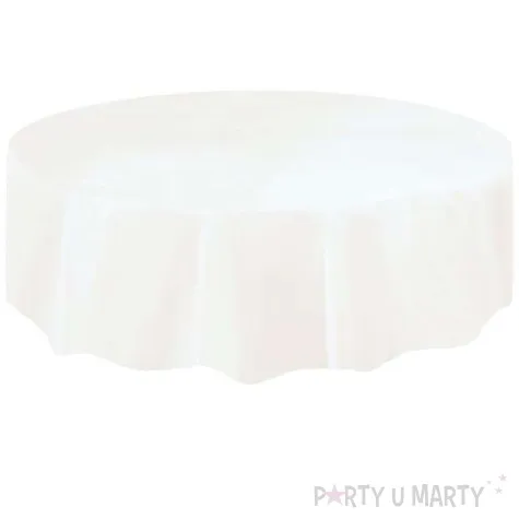 obrus foliowy okragly unique bialy 213 cm