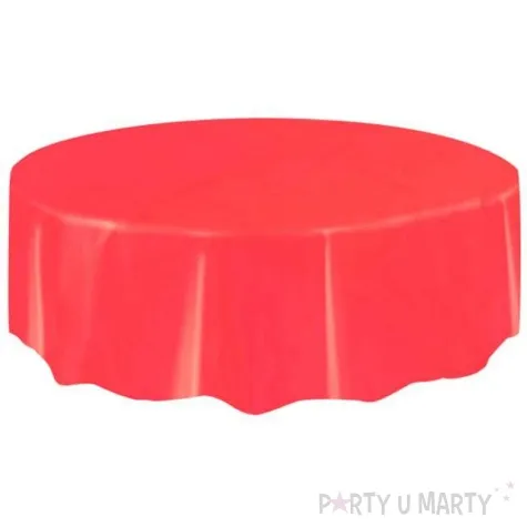 obrus foliowy okragly unique czerwony 213 cm