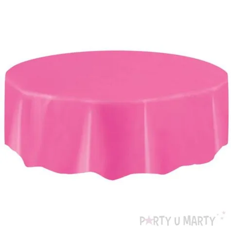 obrus foliowy okragly unique rozowy 213 cm