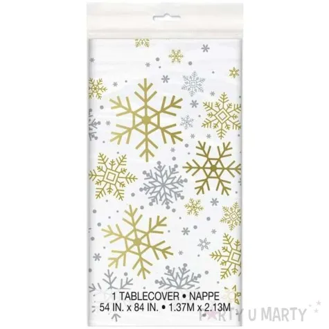 obrus foliowy platki sniegu unique 213x137 cm