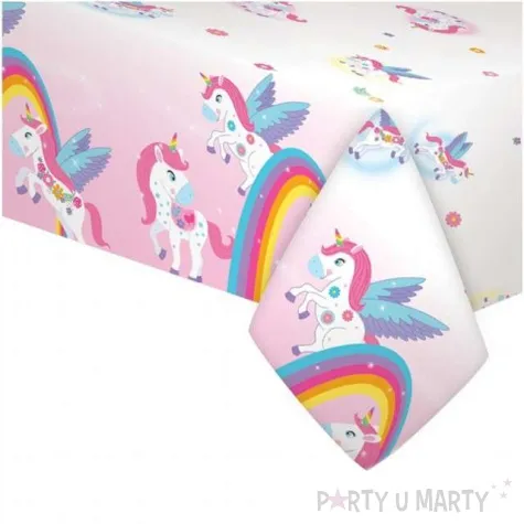 obrus foliowy teczowy jednorozec godan 180 x 130 cm