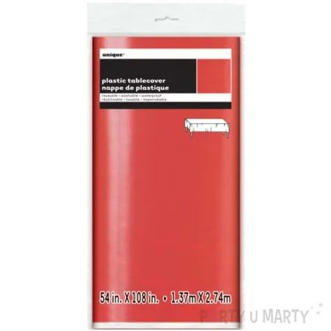 obrus foliowy unique czerwony metalik 274x137 cm