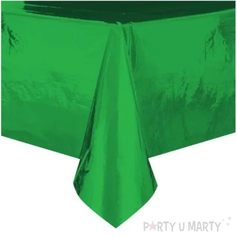 obrus foliowy unique zielony metalik 274x137 cm