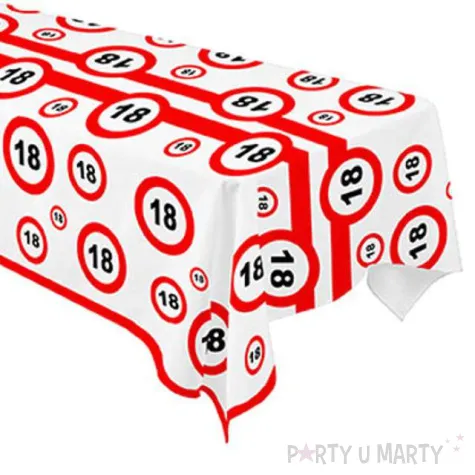 obrus foliowy urodziny 18 traffic birthday 136x270 cm