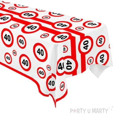 obrus foliowy urodziny 40 traffic birthday 136x270 cm