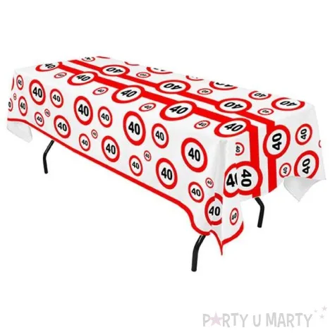 obrus foliowy urodziny 40 traffic birthday 136x270 cm